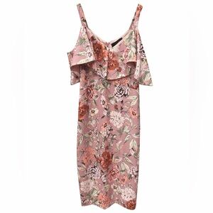 New Rachel Roy Marcella Printed Off the Shoulder Ruffle Midi Dress